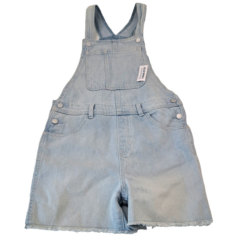 Old Navy Denim Shortalls Overalls Girls XL 14-16 NEW Light Wash NWT